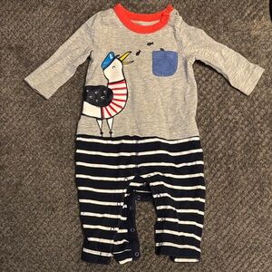 GAP Gray and Navy Striped Kids One Piece